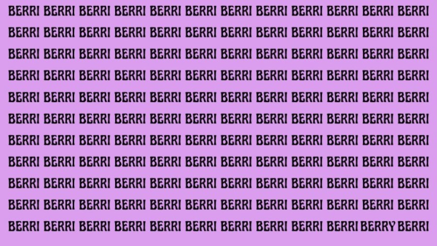 Observation Skill Test: Spot the Word Berry among Berri in 10 Seconds