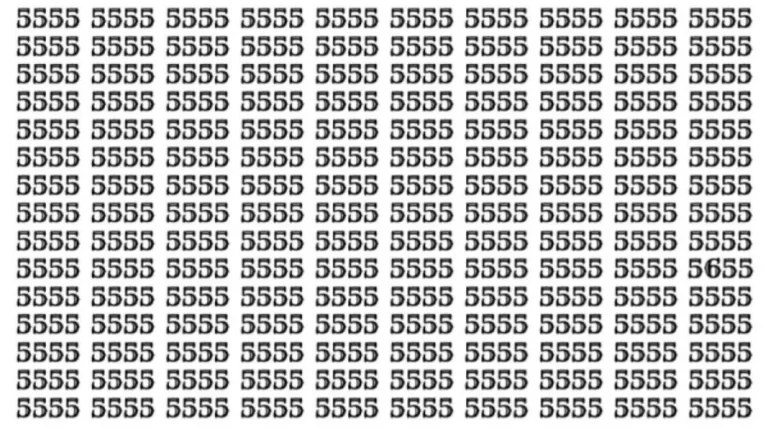 Observation Skills Test: Can you find the number 5655 among 5555 in 12 seconds?