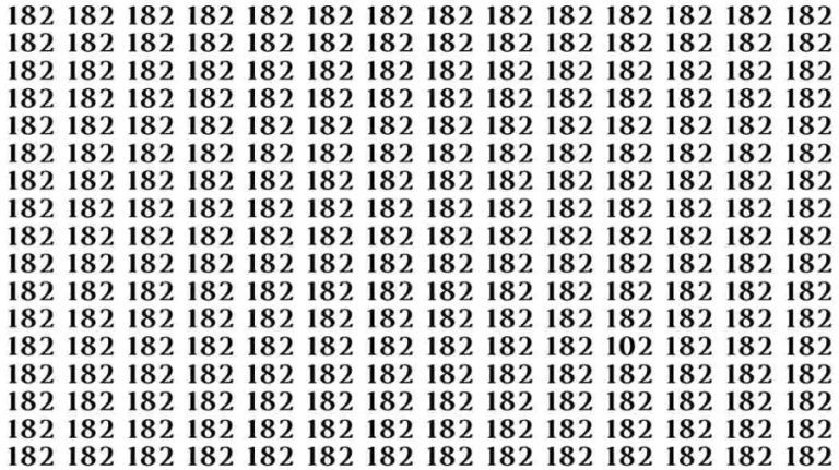 Optical Illusion: Can you find 102 among 182 in 8 Seconds? Explanation and Solution to the Optical Illusion