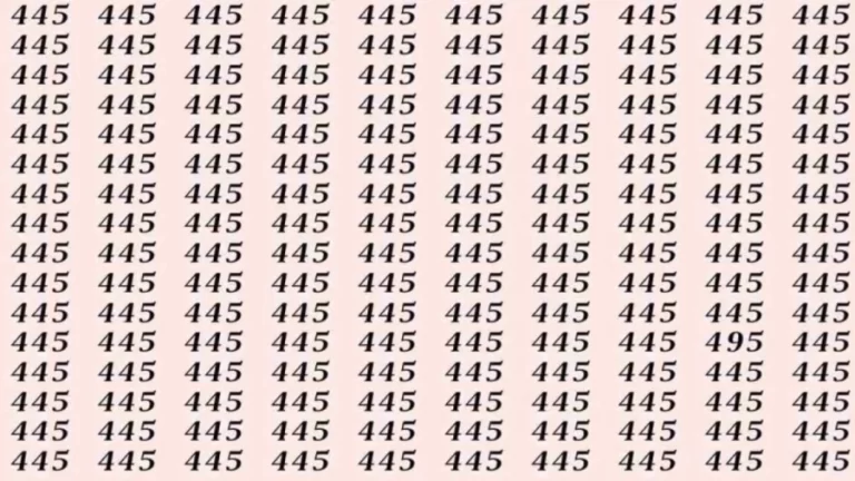 Optical Illusion: Can you find 495 among 445 in 15 Seconds? Explanation and Solution to the Optical Illusion