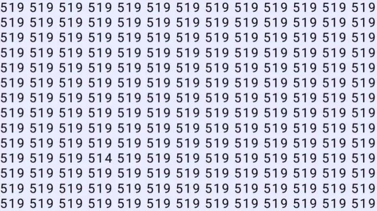 Optical Illusion: Can you find 514 among 519 in 15 Seconds? Explanation and Solution to the Optical Illusion