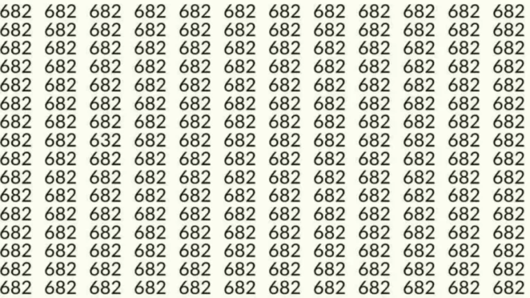 Optical Illusion: Can you find 632 among 682 in 12 Seconds? Explanation and Solution to the Optical Illusion