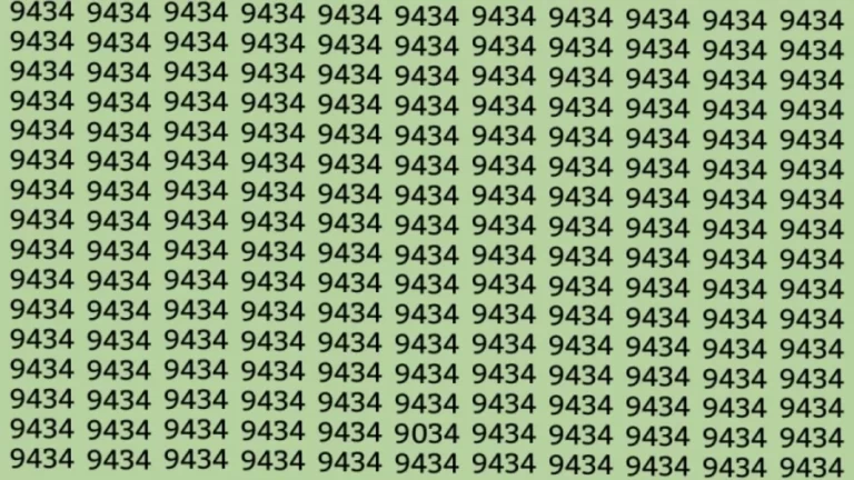 Optical Illusion: Can you find the Number 9034 among 9434 in 10 Seconds?