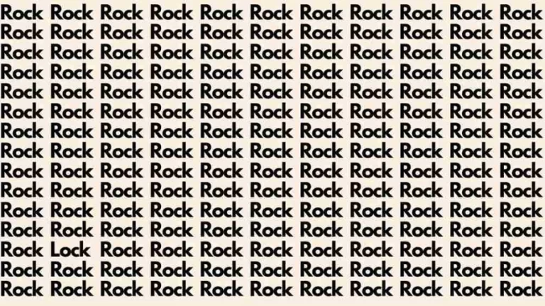 Optical Illusion Challenge: If you have Eagle Eyes find the Word Lock among Rock in 15 Secs