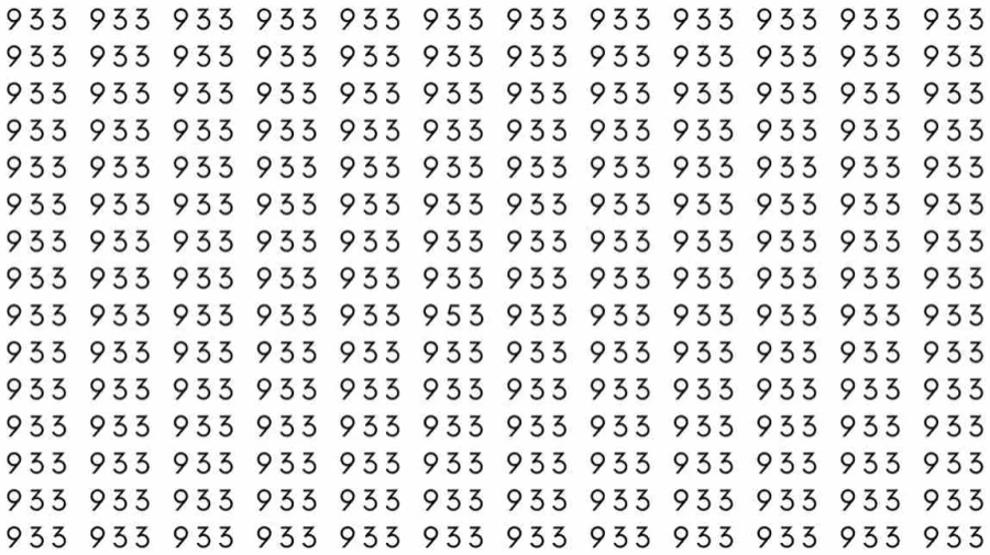 Optical Illusion: If you have eagle eyes find 953 among 933 in 5 Seconds?