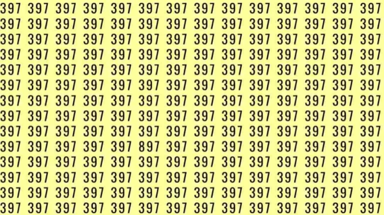 Optical Illusion: If you have hawk eyes find 897 among 397 in 10 Seconds?