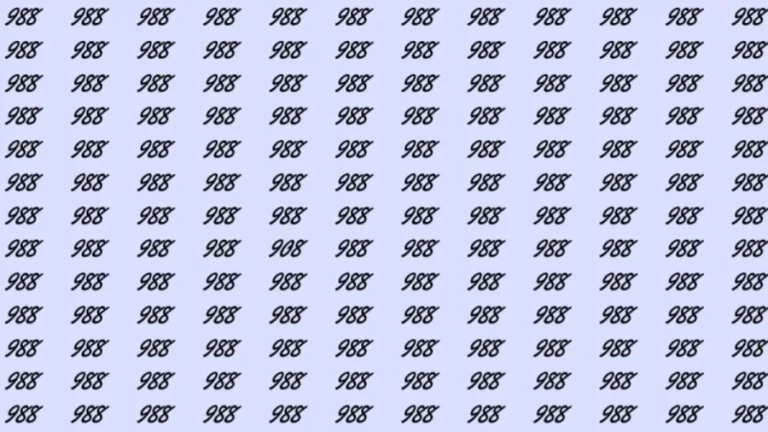 Optical Illusion: If you have sharp eyes 908 among 988 in 7 Seconds? Explanation and Solution to the Optical Illusion