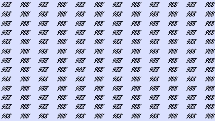 Optical Illusion: If you have sharp eyes 908 among 988 in 7 Seconds? Explanation and Solution to the Optical Illusion