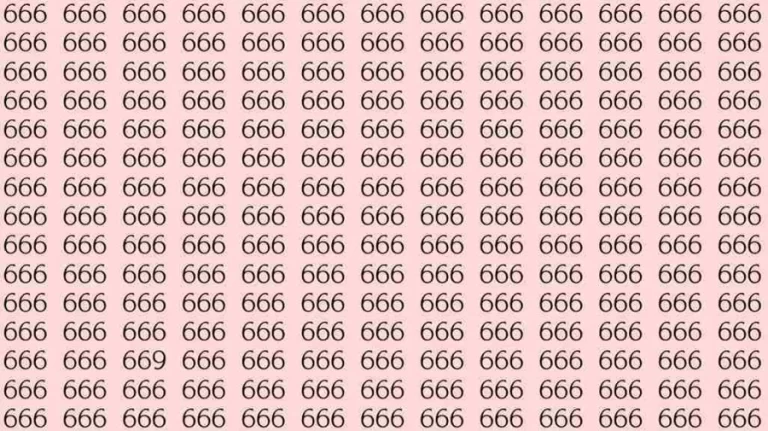 Optical Illusion: If you have sharp eyes find 669 among 666 in 10 Seconds?