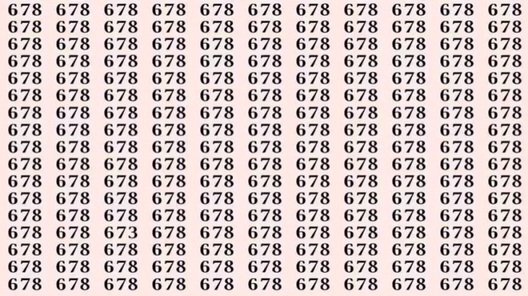 Optical Illusion: If you have sharp eyes find 673 among 678 in 6 Seconds?