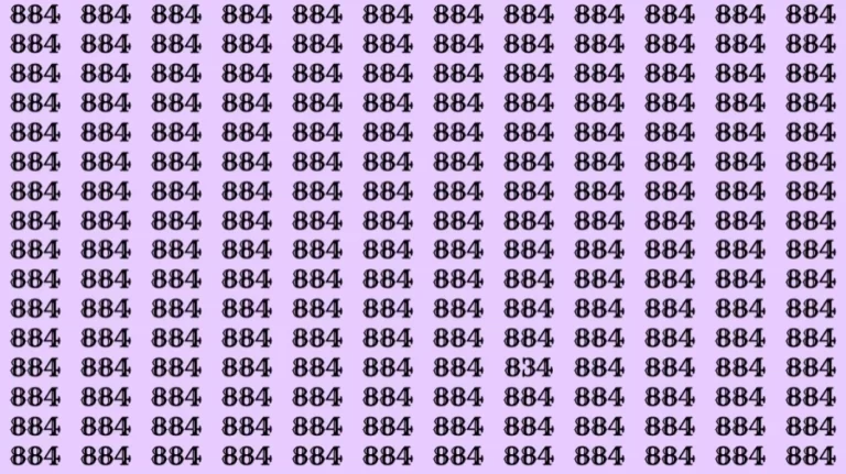 Optical Illusion Test: If you have sharp eyes find 834 among 884 in 10 Seconds?