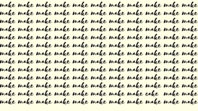 Observation Skill Test: If you have Sharp Eyes find the Word Cake among Make in 20 Secs