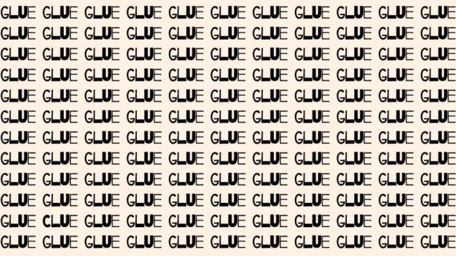 Observation Skill Test: If you have Eagle Eyes find the Word Clue among Glue in 20 Secs