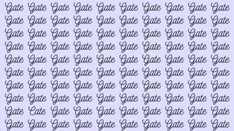 Observation Skill Test: If you have Sharp Eyes find the Word Cate among Gate in 20 Secs