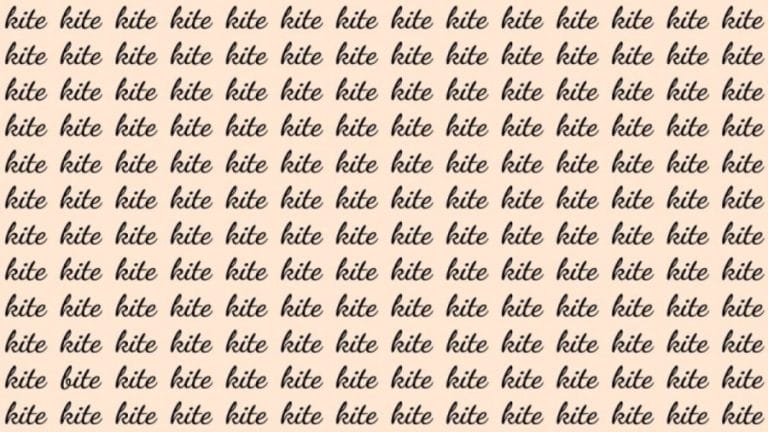 Observation Skill Test: If you have Eagle Eyes find the Word Bite among Kite in 20 Secs