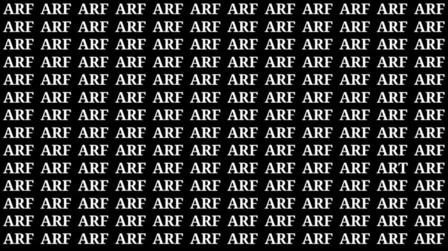 Brain Teaser: If you have Eagle Eyes Find the Word Art among Arf in 18 Secs