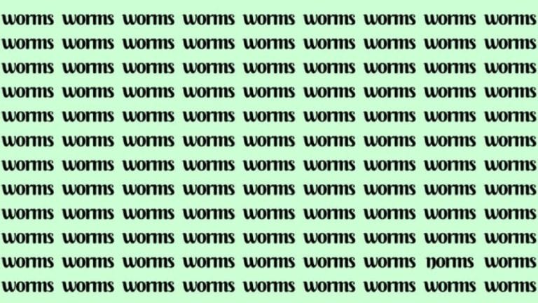 Observation Skill Test: If you have Eagle Eyes find the Word Norms among Worms in 20 Secs