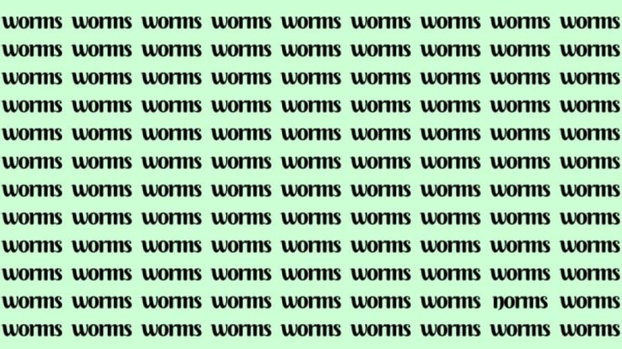 Observation Skill Test: If you have Eagle Eyes find the Word Norms among Worms in 20 Secs
