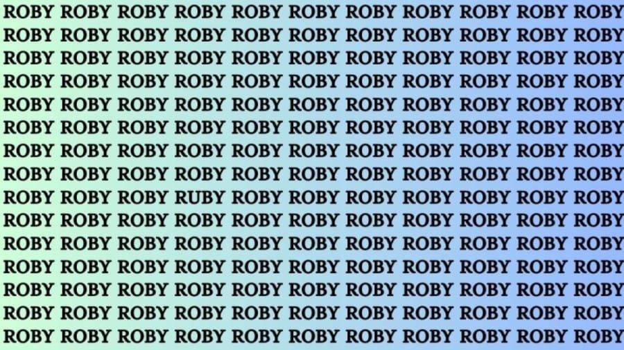 Brain Test: If you have Hawk Eyes Find the Word Ruby among Roby in 15 Secs