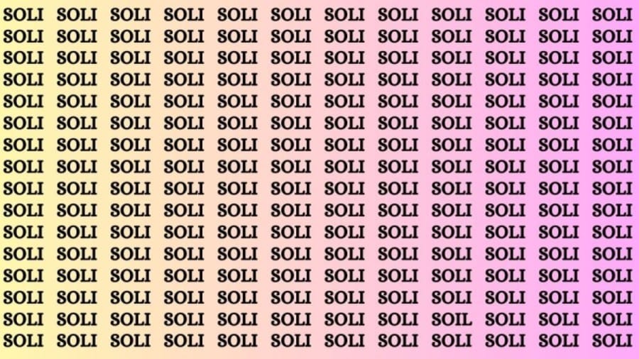 Brain Teaser: If you have Eagle Eyes Find the Word Soil in 12 Secs