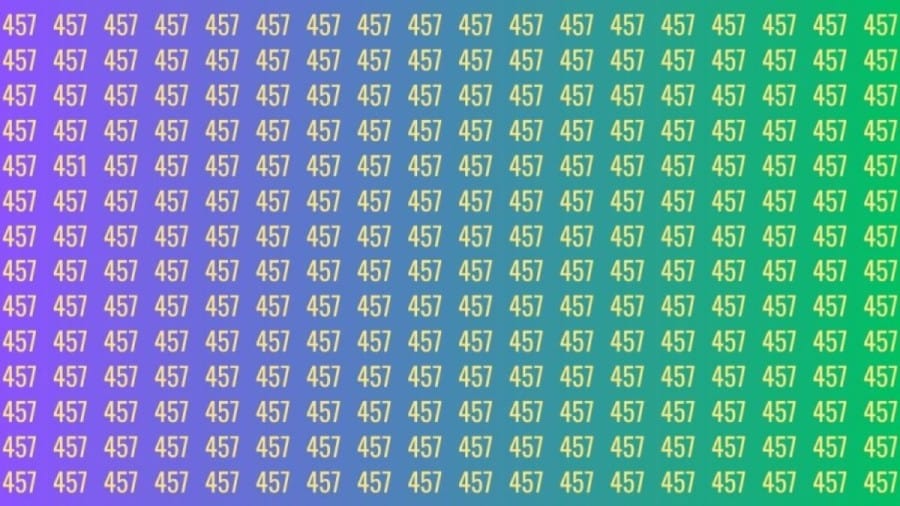 Observation Brain Test: If you have Sharp Eyes Find the number 451 among 457 in 12 Secs