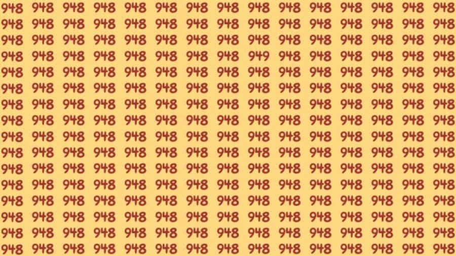 Observation Brain Test: If you have Keen Eyes Find the Number 949 among 948 in 15 Secs