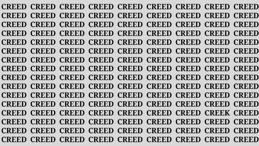 Brain Teaser: If you have Hawk Eyes Find the Word Creek in 12 Secs 