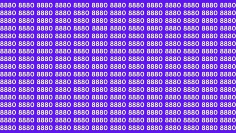 Optical Illusion Brain Test: If you have Eagle Eyes Find the Number 8888 among 8880 in 15 seconds?