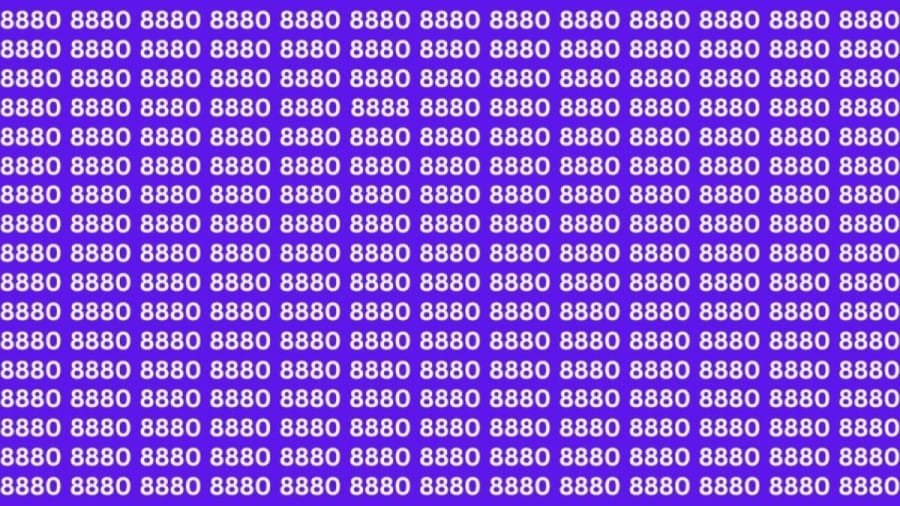 Optical Illusion Brain Test: If you have Eagle Eyes Find the Number 8888 among 8880 in 15 seconds?