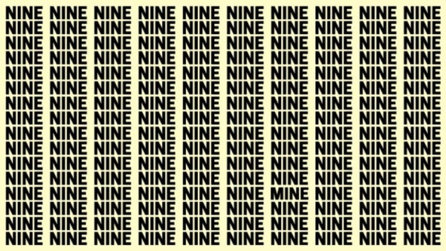 Optical Illusion Brain Test: If you have Hawk Eyes find the Word Mine among Nine in 18 Secs