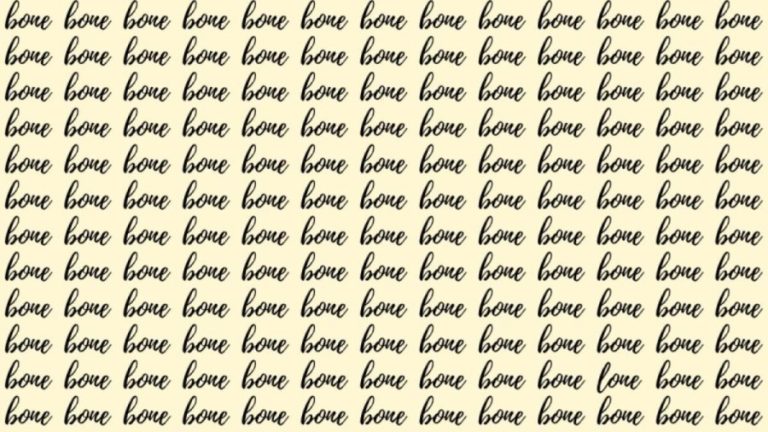 Optical Illusion: If you have Sharp Eyes find the Word Lone among Bone in 20 Secs