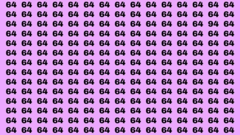 Observation Skills Test: If you have Keen Eyes Find the Number 94 among 64 in 15 Secs