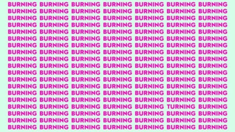 Optical Illusion: If you have Eagle Eyes find the Word Turning among Burning in 15 Secs