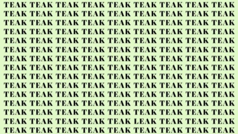 Optical Illusion: If you have Sharp Eyes find the Word Leak among Teak in 10 Secs