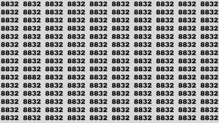 Optical Illusion: If you have Eagle Eyes find the Number 8882 among 8832 in 15 Secs