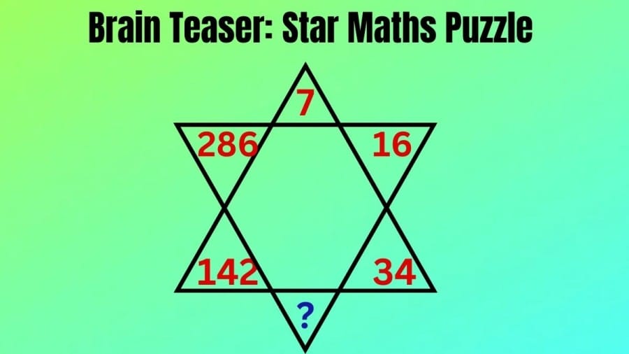 Brain Teaser of the Day: Can you Find the Missing Value in this Star Maths Puzzle?