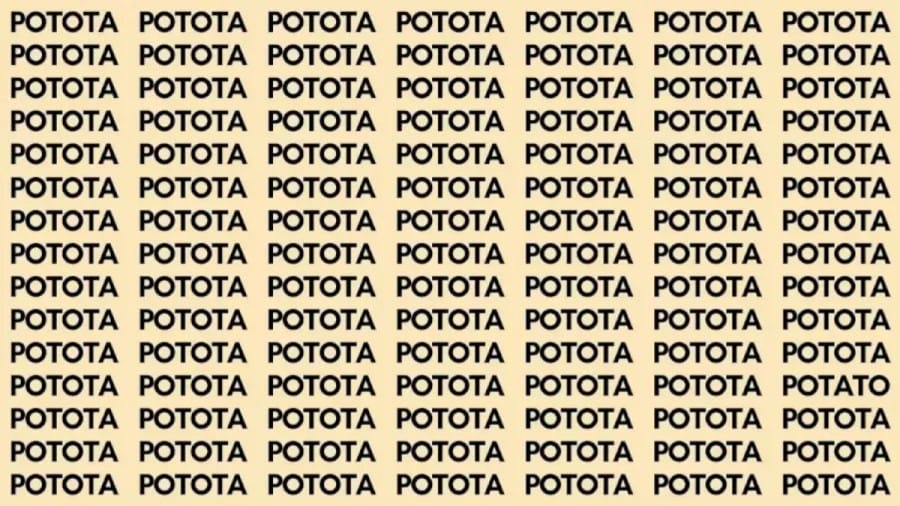Brain Teaser of the Day: If you have Hawk Eyes Find the Word Potato in 15 secs