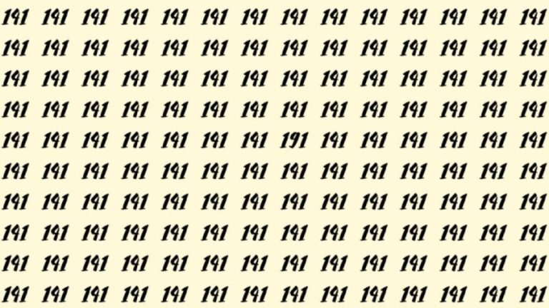 Can You Spot 191 among 141 in 30 Seconds? Explanation and Solution to the Optical Illusion