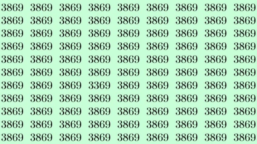 Can You Spot 3369 among 3869 in 30 Seconds? Explanation And Solution To The Optical Illusion