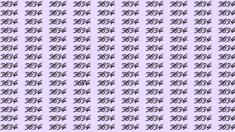 Can You Spot 3684 among 3634 in 30 Seconds? Explanation And Solution To The Optical Illusion