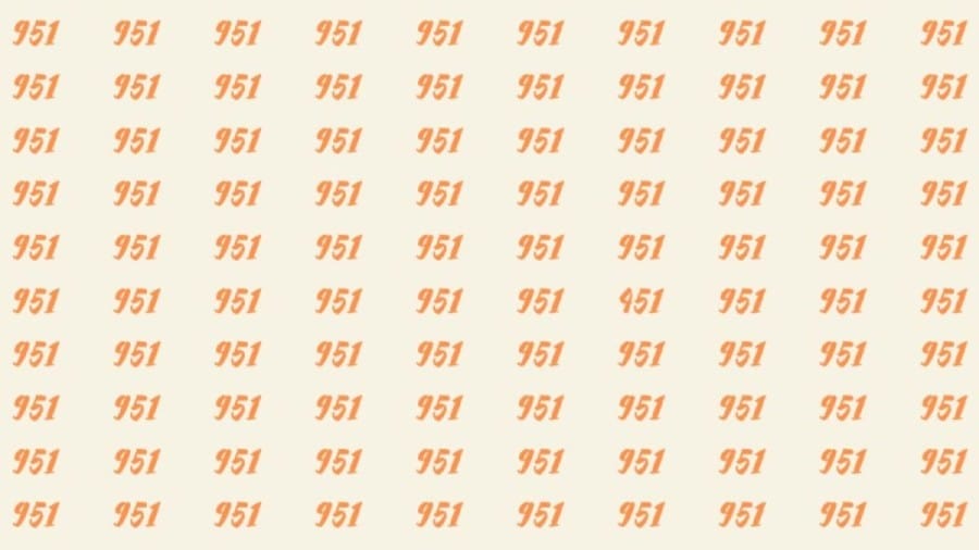 Can You Spot 451 among 951 in 20 Seconds? Explanation and Solution to the Optical Illusion