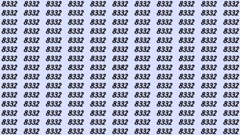 Can You Spot 8382 among 8332 in 30 Seconds? Explanation And Solution To The Optical Illusion