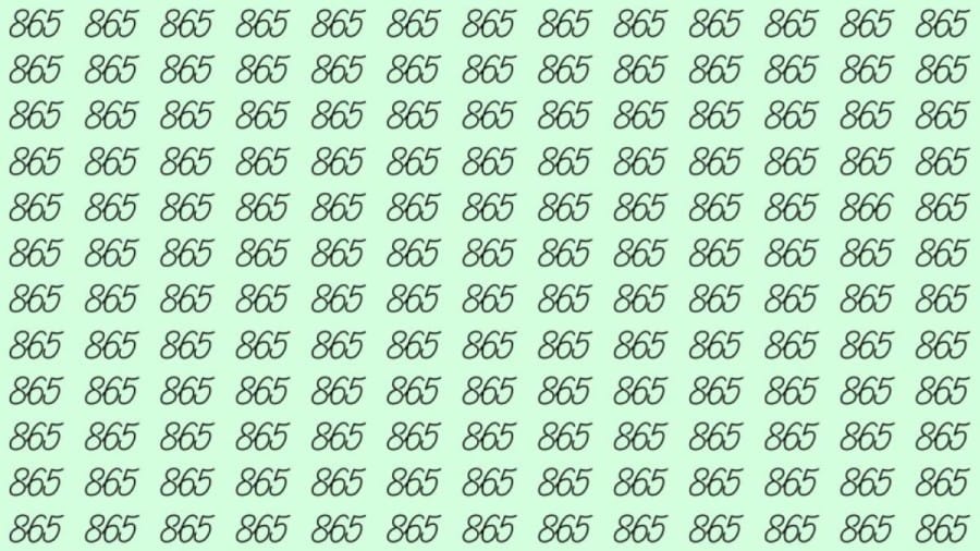 Can You Spot 866 among 865 in 30 Seconds? Explanation And Solution To The Optical Illusion