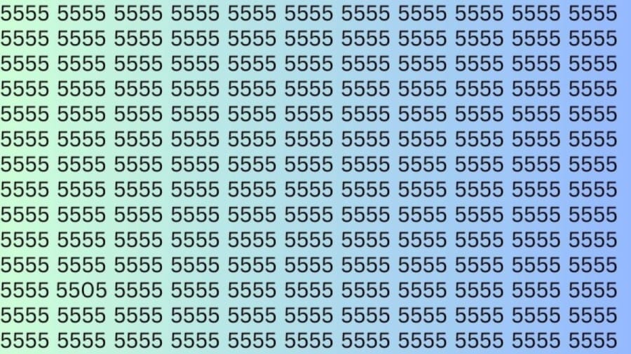 Observation Skills: Can you find the Number 5505 among 5555 in 8 Seconds?