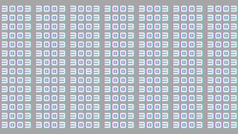 Observation Skills Test: Can you find the Number 3083 among 3003 in 10 seconds?