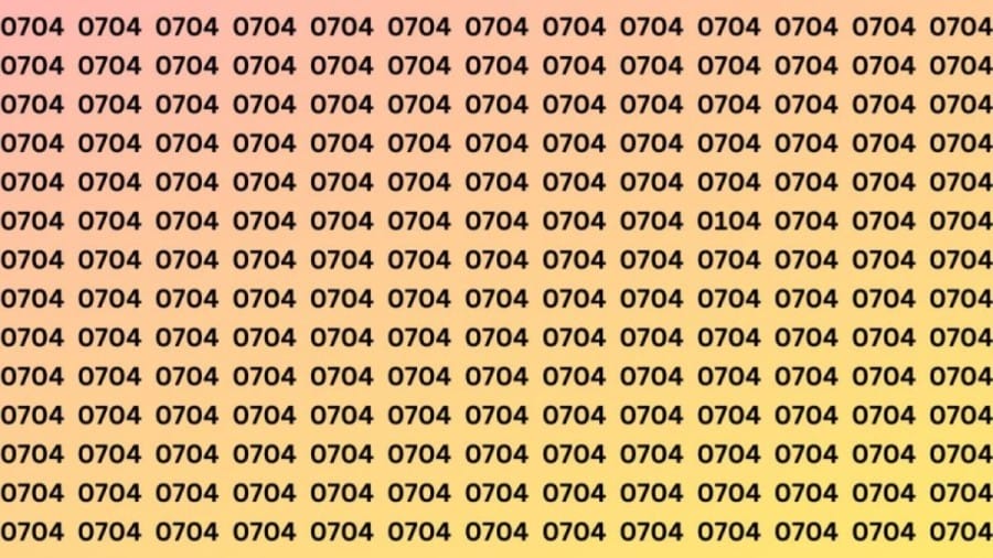 Observation Skills Test: Can you find the number 0704 among 0104 in 15 seconds?