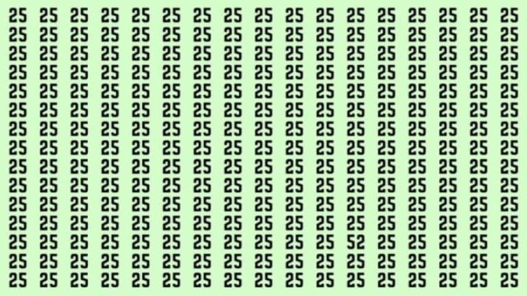 Observation Skills Test: Can you find the number 52 among 25 in 15 seconds?