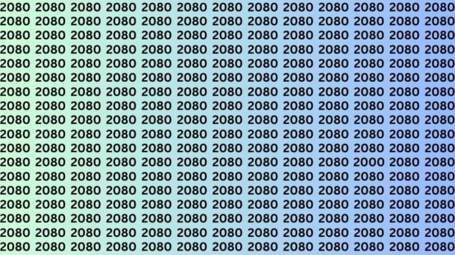 Observation Skills Test: If you Sharp Eyes find the Number 2000 among 2080 in 16 seconds?