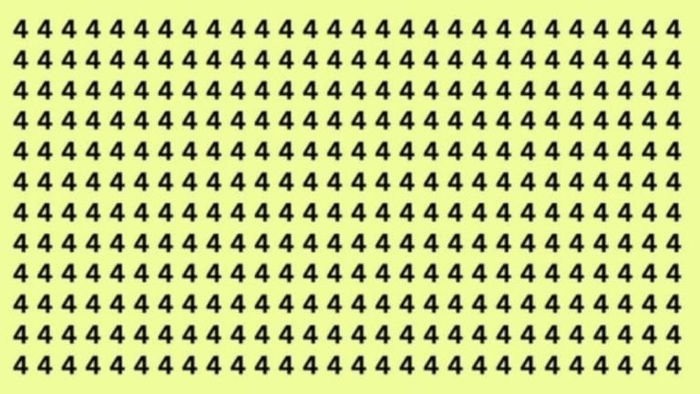 Observation Skills Test: If you have eagle eyes find 8 among the 4s within 15 Seconds