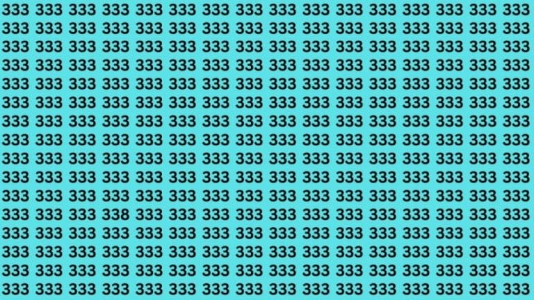 Optical Illusion Brain Test: If you have Sharp Eyes find the Number 338 among 333 in 14 seconds?